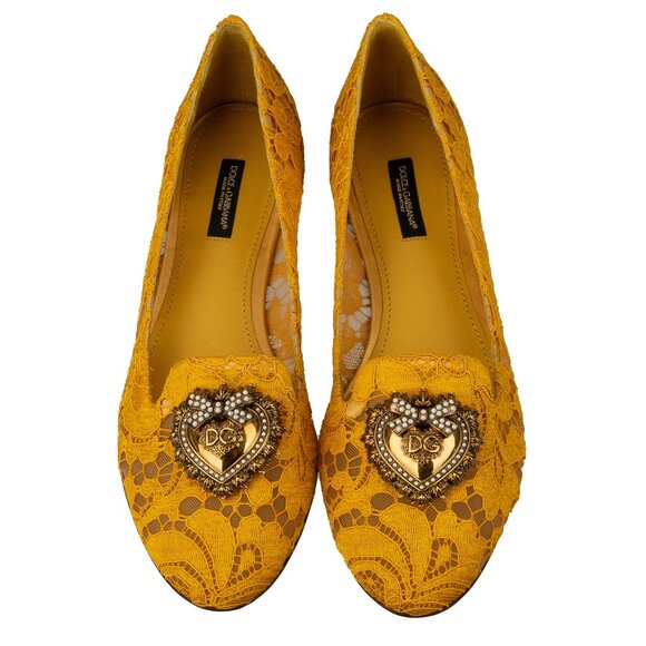 Dolce & Gabbana - Taormina Lace Heart Pearl Brooch Ballet Flats Loafer DEVOTION - Picture 3 of 5